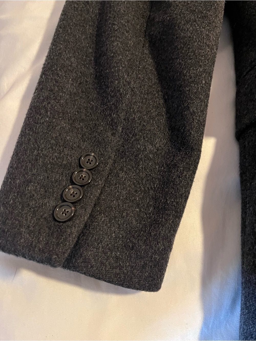 J. Crew Gray Wool-Blend Coat with Navy Lining - Picture 5 of 5